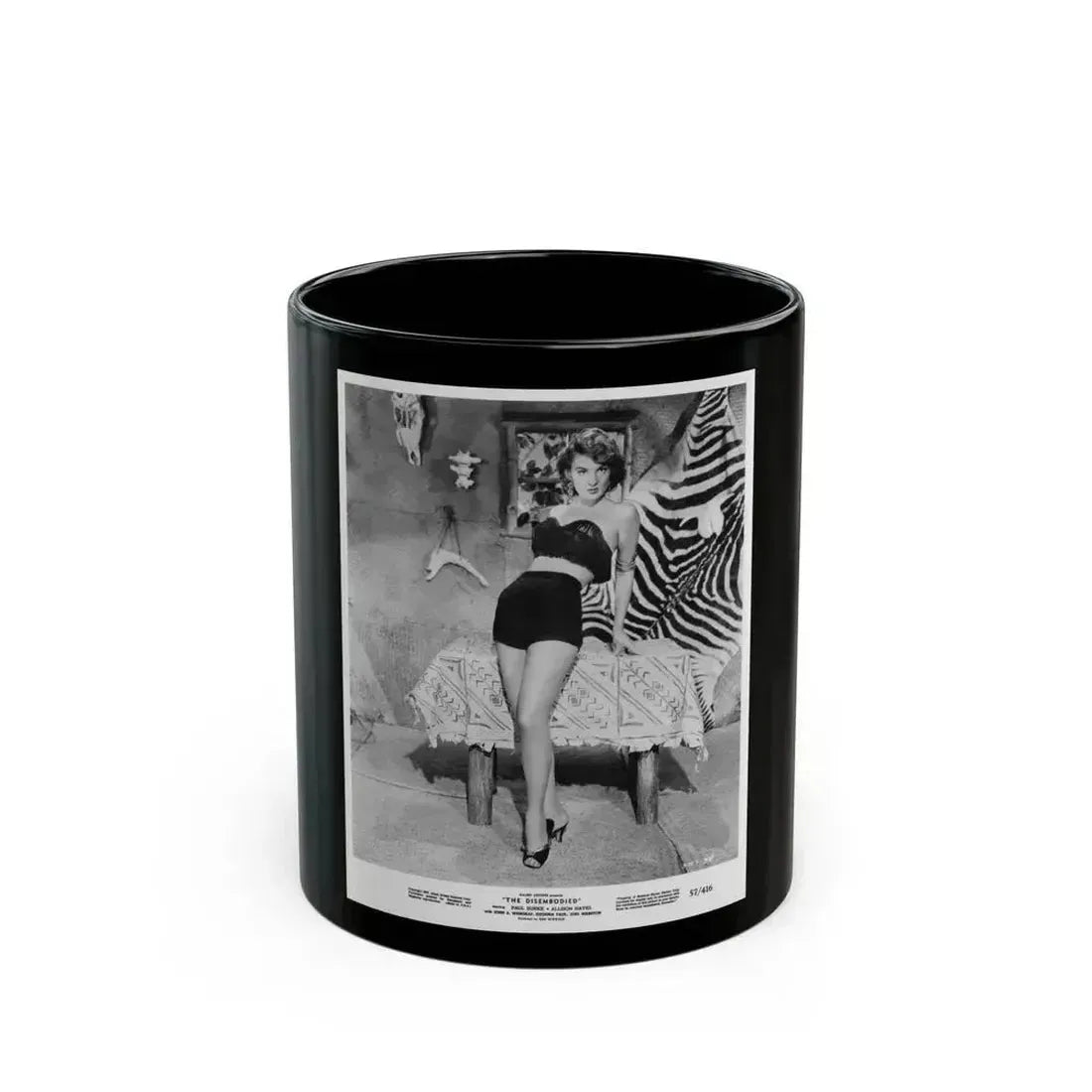 Allison Hayes #159 - Full Body B&W 8x10 HQ Re-Print for ''The Disembodied' '57 Cheesecake Pin-Up Promo Photo (Vintage Female Icon) Black Coffee Mug 11oz - Go Mug Yourself