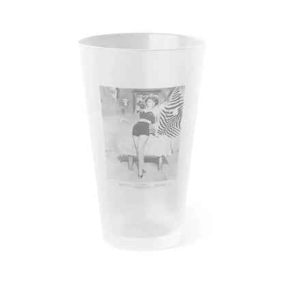 Allison Hayes #159 - Full Body B&W 8x10 HQ Re-Print for ''The Disembodied' '57 Cheesecake Pin-Up Promo Photo (Vintage Female Icon) Frosted Pint Glass 16oz 16oz Frosted - Go Mug Yourself