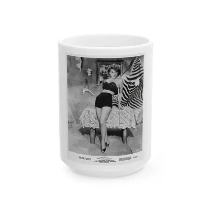 Allison Hayes #159 - Full Body B&W 8x10 HQ Re-Print for ''The Disembodied' '57 Cheesecake Pin-Up Promo Photo (Vintage Female Icon) White Coffee Mug 15oz - Go Mug Yourself