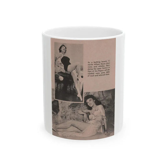 Allison Hayes #178 - 1 Page of 1 with, 2 B&W Photos & Caption from Bold Pocket Mag. Jan. '56 (Vintage Female Icon) White Coffee Mug 11oz - Go Mug Yourself