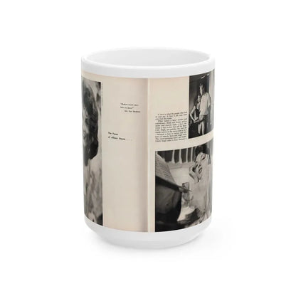 Allison Hayes #179 - Pages 1 & 2 of 5 with, 3 B&W Photos, Caption & Article from GenT Mag. Oct. '58 (Vintage Female Icon) White Coffee Mug 15oz - Go Mug Yourself