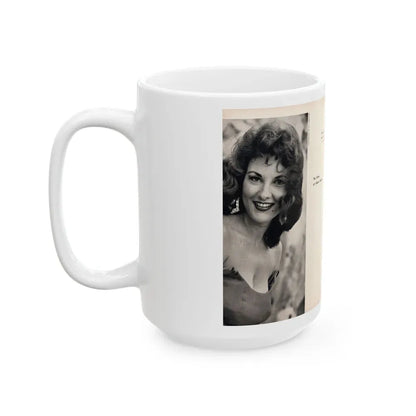 Allison Hayes #179 - Pages 1 & 2 of 5 with, 3 B&W Photos, Caption & Article from GenT Mag. Oct. '58 (Vintage Female Icon) White Coffee Mug - Go Mug Yourself