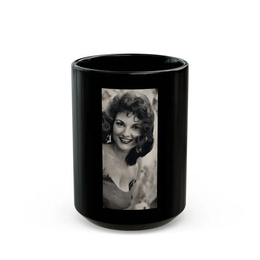 Allison Hayes #179 - Topless B&W Photo from GenT Magazine Oct. '58 Page 56 (Vintage Female Icon) Black Coffee Mug 15oz - Go Mug Yourself