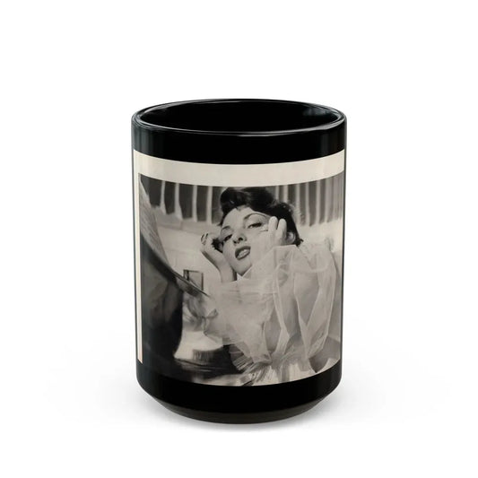 Allison Hayes #179 - Topless B&W Photo from GenT Magazine Oct. '58 Page 57 (Vintage Female Icon) Black Coffee Mug 15oz - Go Mug Yourself