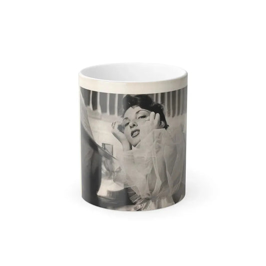 Allison Hayes #179 - Topless B&W Photo from GenT Magazine Oct. '58 Page 57 (Vintage Female Icon) Color Changing Coffee Mug 11oz - Go Mug Yourself