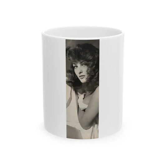 Allison Hayes #180 - 1 B&W Photo from GenT Magazine Oct. '58 Page 59 (Vintage Female Icon) White Coffee Mug 11oz - Go Mug Yourself