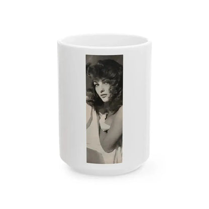 Allison Hayes #180 - 1 B&W Photo from GenT Magazine Oct. '58 Page 59 (Vintage Female Icon) White Coffee Mug 15oz - Go Mug Yourself