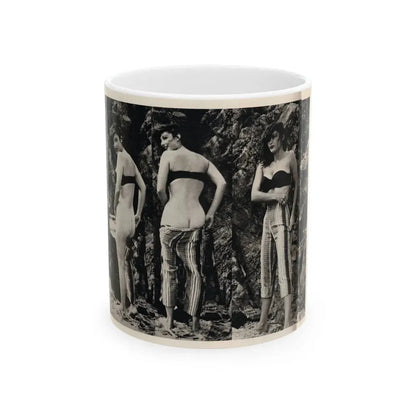 Allison Hayes #180 - 3 B&W Photos 2 have Bare butt from GenT Magazine Oct. '58 Page 58 (Vintage Female Icon) White Coffee Mug 11oz - Go Mug Yourself
