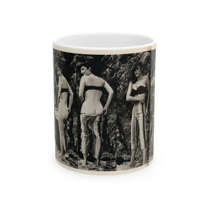 Allison Hayes #180 - 3 B&W Photos 2 have Bare butt from GenT Magazine Oct. '58 Page 58 (Vintage Female Icon) White Coffee Mug 11oz - Go Mug Yourself