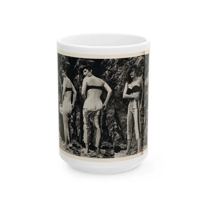 Allison Hayes #180 - 3 B&W Photos 2 have Bare butt from GenT Magazine Oct. '58 Page 58 (Vintage Female Icon) White Coffee Mug 15oz - Go Mug Yourself