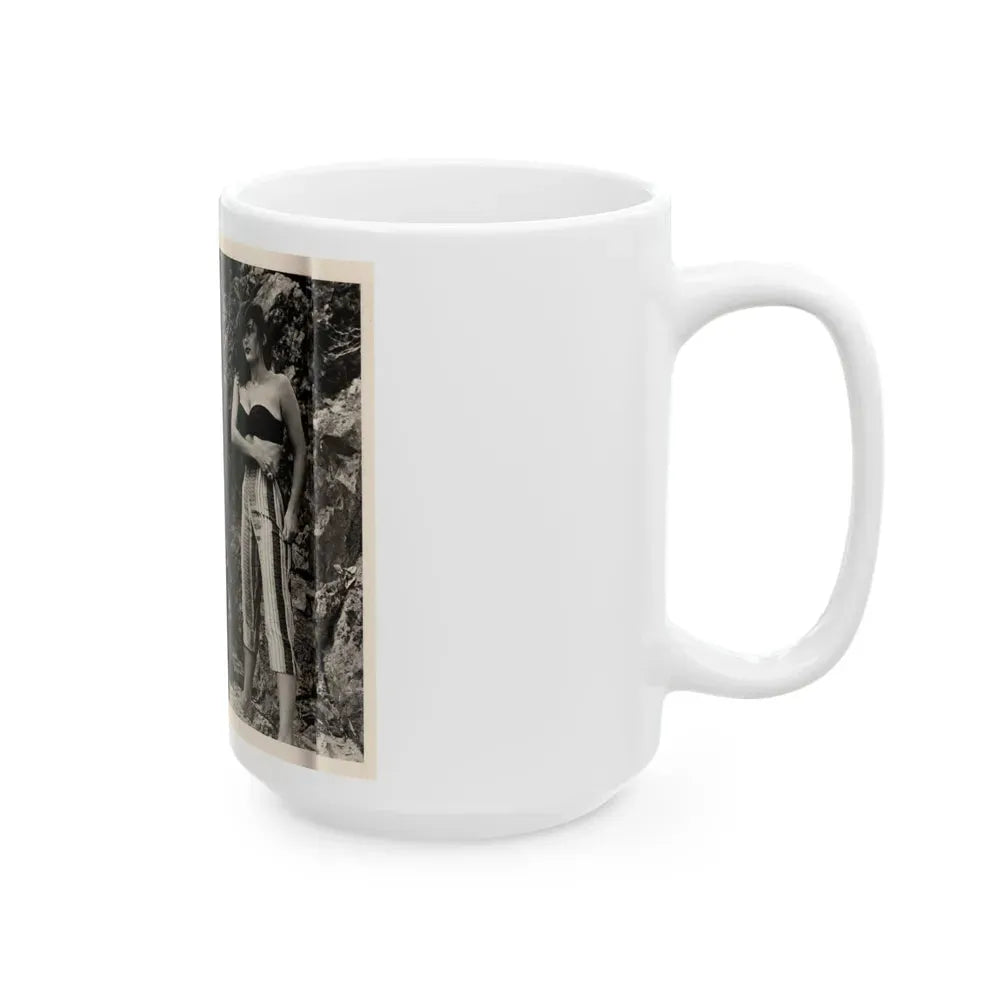 Allison Hayes #180 - 3 B&W Photos 2 have Bare butt from GenT Magazine Oct. '58 Page 58 (Vintage Female Icon) White Coffee Mug - Go Mug Yourself
