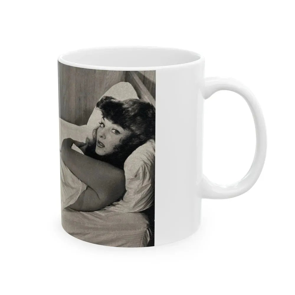 Allison Hayes #181- 1 B&W from GenT Magazine Oct. '58 Page 58 (Vintage Female Icon) White Coffee Mug - Go Mug Yourself