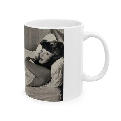 Allison Hayes #181- 1 B&W from GenT Magazine Oct. '58 Page 58 (Vintage Female Icon) White Coffee Mug - Go Mug Yourself