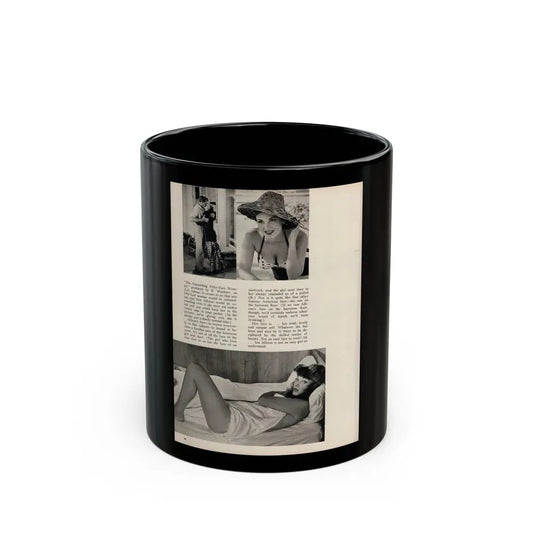 Allison Hayes #181 - Pages 5 of 5 with, 3 B&W Photos & End of Article from GenT Mag. Oct. '58 (Vintage Female Icon) Black Coffee Mug 11oz - Go Mug Yourself