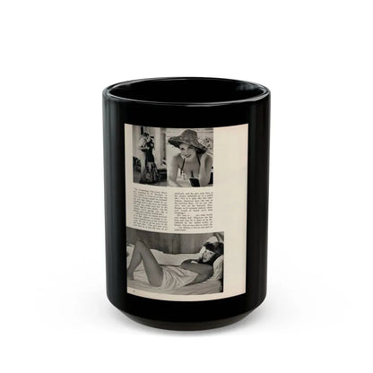 Allison Hayes #181 - Pages 5 of 5 with, 3 B&W Photos & End of Article from GenT Mag. Oct. '58 (Vintage Female Icon) Black Coffee Mug 15oz - Go Mug Yourself