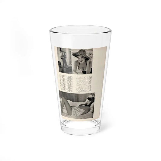 Allison Hayes #181 - Pages 5 of 5 with, 3 B&W Photos & End of Article from GenT Mag. Oct. '58 (Vintage Female Icon) Pint Glass 16oz 16oz - Go Mug Yourself
