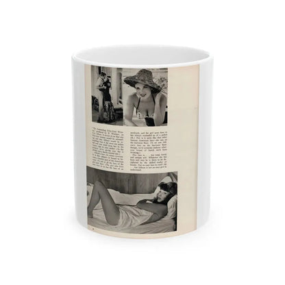 Allison Hayes #181 - Pages 5 of 5 with, 3 B&W Photos & End of Article from GenT Mag. Oct. '58 (Vintage Female Icon) White Coffee Mug 11oz - Go Mug Yourself