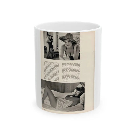 Allison Hayes #181 - Pages 5 of 5 with, 3 B&W Photos & End of Article from GenT Mag. Oct. '58 (Vintage Female Icon) White Coffee Mug 11oz - Go Mug Yourself