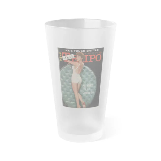 Allison Hayes #184 - Tempo Pocket Mag. 10-25-54 Allison on Cover in Color (Vintage Female Icon) Frosted Pint Glass 16oz 16oz Frosted - Go Mug Yourself