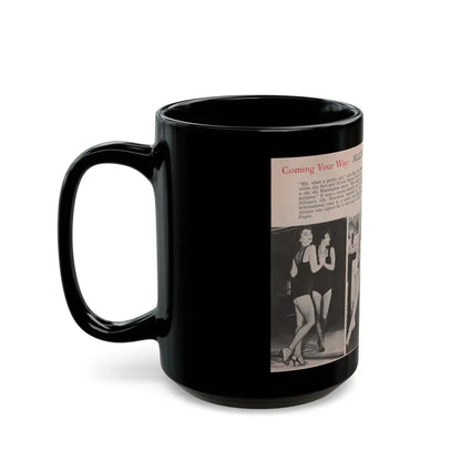 Allison Hayes #185 - Pages 1 & 2 of 2 with, 3 B&W Photos, Short Article & Caption from Tempo Pocket Mag. 10-25-54 (Vintage Female Icon) Black Coffee Mug - Go Mug Yourself