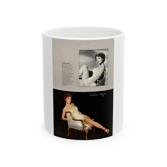 Allison Hayes #191 - Modern Screen Pin-Ups Mag. Issue #1 (Vintage Female Icon) White Coffee Mug 11oz - Go Mug Yourself