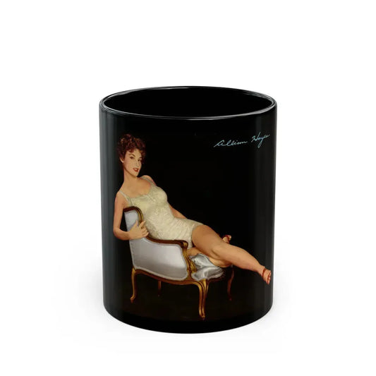 Allison Hayes #193 - 1 Full Body Color Pin-Up Cheesecake from Modern Screen Pin-Ups Magazine Issue #1 (Vintage Female Icon) Black Coffee Mug 11oz - Go Mug Yourself