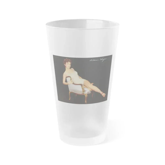 Allison Hayes #193 - 1 Full Body Color Pin-Up Cheesecake from Modern Screen Pin-Ups Magazine Issue #1 (Vintage Female Icon) Frosted Pint Glass 16oz 16oz Frosted - Go Mug Yourself