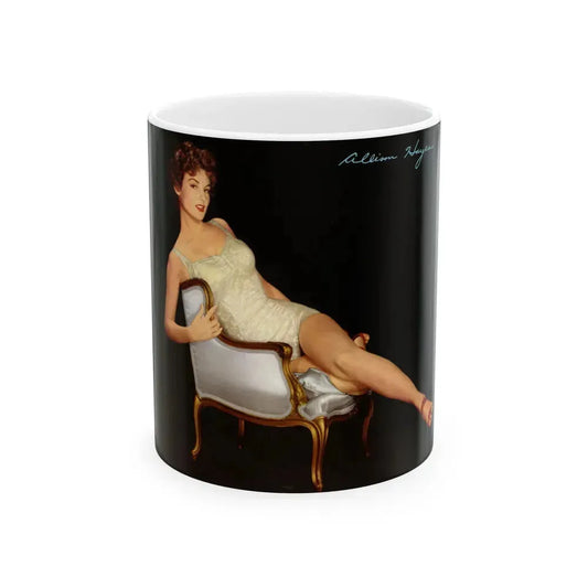 Allison Hayes #193 - 1 Full Body Color Pin-Up Cheesecake from Modern Screen Pin-Ups Magazine Issue #1 (Vintage Female Icon) White Coffee Mug 11oz - Go Mug Yourself