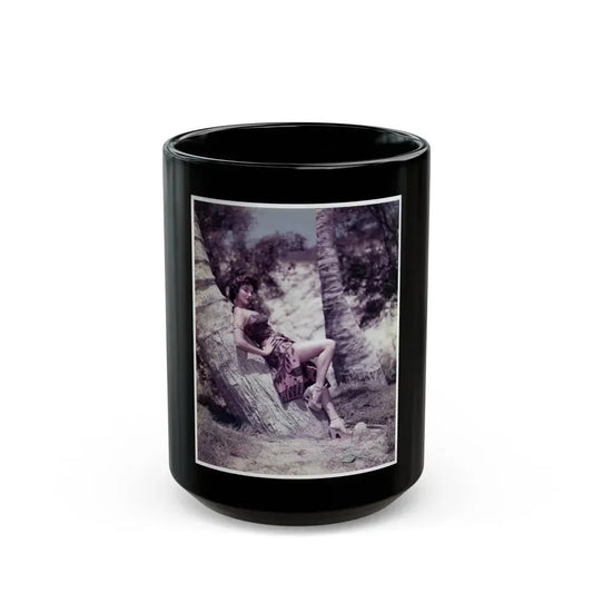 Allison Hayes #20 - 8x10 Color Vintage Full Body Glamour Photo (Vintage Female Icon) Black Coffee Mug 15oz - Go Mug Yourself