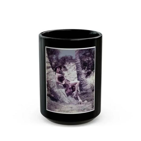 Allison Hayes #20 - 8x10 Color Vintage Full Body Glamour Photo (Vintage Female Icon) Black Coffee Mug 15oz - Go Mug Yourself