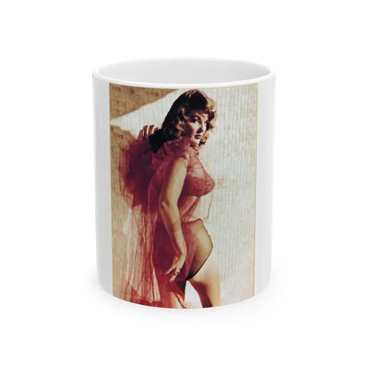 Allison Hayes #205 - Color Photo on the cover of Femmes Fatales Of The 1950's (Vintage Female Icon) White Coffee Mug 11oz - Go Mug Yourself