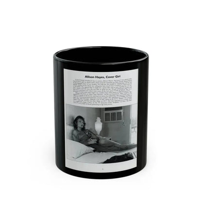 Allison Hayes #206 - Pages 8 with 1 B&W Photo & Article from Femmes Fatales Of The 1950's (Vintage Female Icon) Black Coffee Mug 11oz - Go Mug Yourself