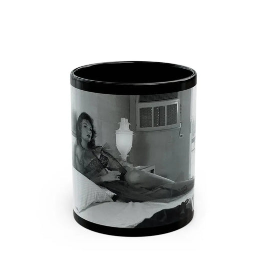 Allison Hayes #206 - Pages 8 with 1 B&W Photo & Article from Femmes Fatales Of The 1950's_1 (Vintage Female Icon) Black Coffee Mug 11oz - Go Mug Yourself
