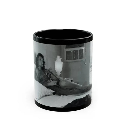 Allison Hayes #206 - Pages 8 with 1 B&W Photo & Article from Femmes Fatales Of The 1950's_1 (Vintage Female Icon) Black Coffee Mug 11oz - Go Mug Yourself