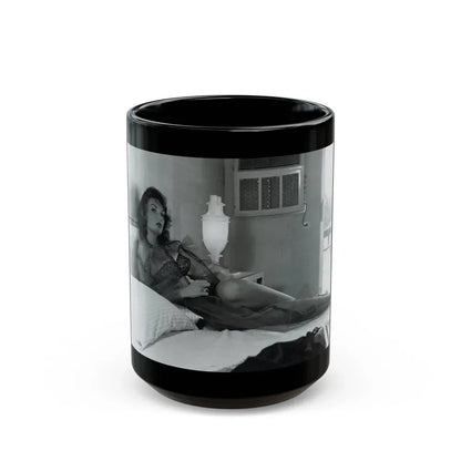 Allison Hayes #206 - Pages 8 with 1 B&W Photo & Article from Femmes Fatales Of The 1950's_1 (Vintage Female Icon) Black Coffee Mug 15oz - Go Mug Yourself