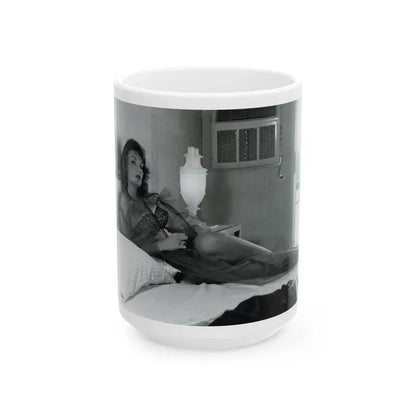 Allison Hayes #206 - Pages 8 with 1 B&W Photo & Article from Femmes Fatales Of The 1950's_1 (Vintage Female Icon) White Coffee Mug 15oz - Go Mug Yourself