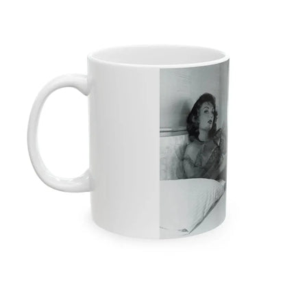 Allison Hayes #206 - Pages 8 with 1 B&W Photo & Article from Femmes Fatales Of The 1950's_1 (Vintage Female Icon) White Coffee Mug - Go Mug Yourself