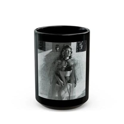 Allison Hayes #207 - Pages 9 with 1 B&W Photo from Femmes Fatales Of The 1950's (Vintage Female Icon) Black Coffee Mug 15oz - Go Mug Yourself