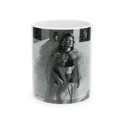 Allison Hayes #207 - Pages 9 with 1 B&W Photo from Femmes Fatales Of The 1950's (Vintage Female Icon) White Coffee Mug 11oz - Go Mug Yourself
