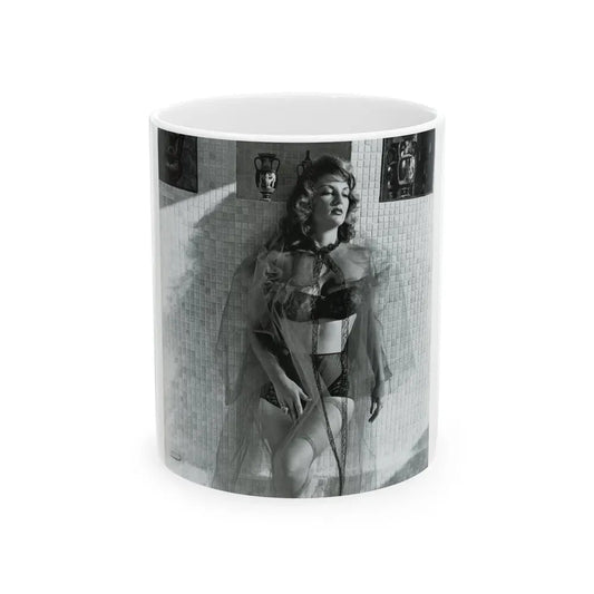 Allison Hayes #207 - Pages 9 with 1 B&W Photo from Femmes Fatales Of The 1950's (Vintage Female Icon) White Coffee Mug 11oz - Go Mug Yourself
