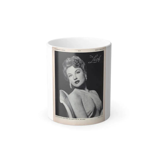 Allison Hayes #220 - 1 Full Large B&W Glamour Portrait on Page from DE LACH Dutch Film Star Mag. 2-17-56 (Vintage Female Icon) Color Changing Mug 11oz 11oz - Go Mug Yourself