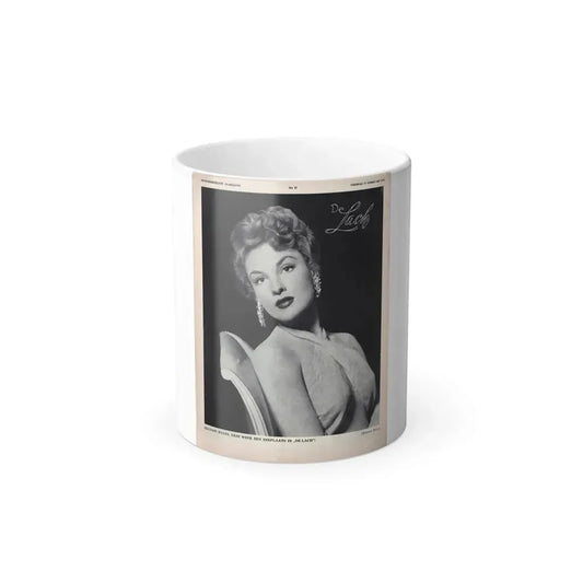 Allison Hayes #220 - 1 Full Large B&W Glamour Portrait on Page from DE LACH Dutch Film Star Mag. 2-17-56 (Vintage Female Icon) Color Changing Mug 11oz 11oz - Go Mug Yourself