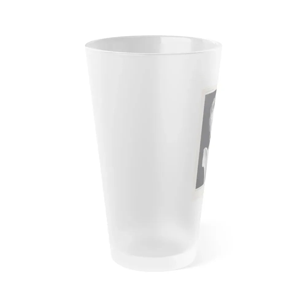Allison Hayes #220 - 1 Full Large B&W Glamour Portrait on Page from DE LACH Dutch Film Star Mag. 2-17-56 (Vintage Female Icon) Frosted Pint Glass 16oz - Go Mug Yourself