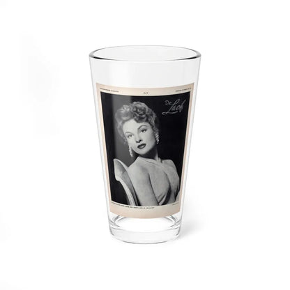 Allison Hayes #220 - 1 Full Large B&W Glamour Portrait on Page from DE LACH Dutch Film Star Mag. 2-17-56 (Vintage Female Icon) Pint Glass 16oz 16oz - Go Mug Yourself