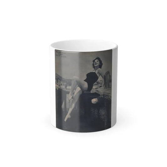 Allison Hayes #221 - 1 Full Page B&W Cheesecake Pin-Up Photo from Piccolo Dutch Movie Star Mag. 12-19-54 (Vintage Female Icon) Color Changing Coffee Mug 11oz - Go Mug Yourself