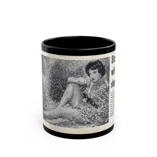 Allison Hayes #225 - [Pages  & ] Pages 1 & 2 of 2 with, Allison 1 Full Body B&W Glamour Photo from SPOT ON April '54 Pocket Magazine (Vintage Female Icon) Black Coffee Mug 11oz - Go Mug Yourself