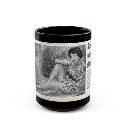 Allison Hayes #225 - [Pages  & ] Pages 1 & 2 of 2 with, Allison 1 Full Body B&W Glamour Photo from SPOT ON April '54 Pocket Magazine (Vintage Female Icon) Black Coffee Mug 15oz - Go Mug Yourself