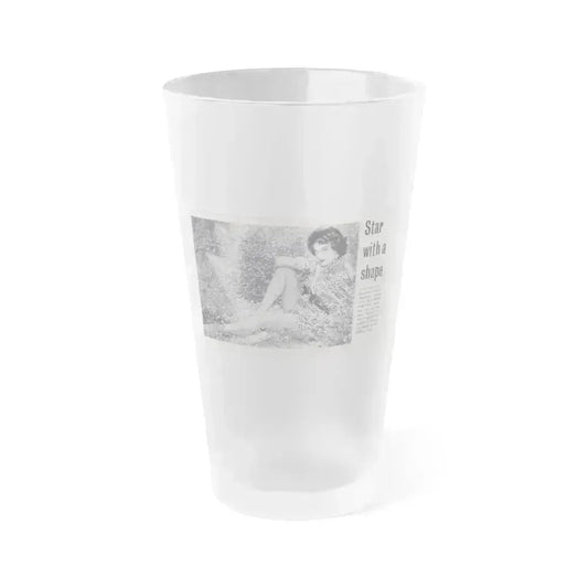 Allison Hayes #225 - Pages  &  Pages 1 & 2 of 2 with, Allison 1 Full Body B&W Glamour Photo from SPOT ON April '54 Pocket Magazine (Vintage Female Icon) Frosted Pint Glass 16oz 16oz Frosted - Go Mug Yourself