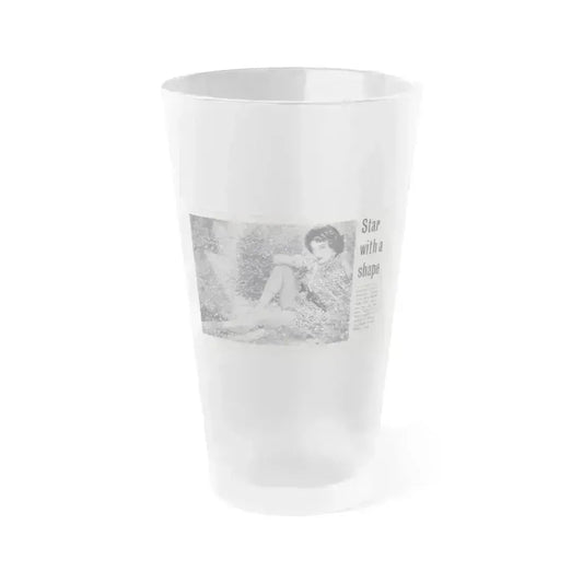 Allison Hayes #225 - Pages  &  Pages 1 & 2 of 2 with, Allison 1 Full Body B&W Glamour Photo from SPOT ON April '54 Pocket Magazine (Vintage Female Icon) Frosted Pint Glass 16oz 16oz Frosted - Go Mug Yourself