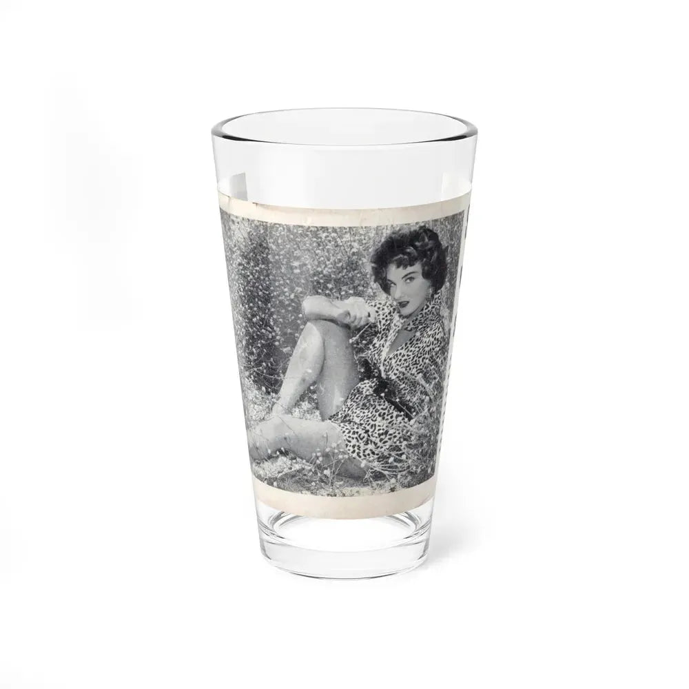 Allison Hayes #225 - Pages  &  Pages 1 & 2 of 2 with, Allison 1 Full Body B&W Glamour Photo from SPOT ON April '54 Pocket Magazine (Vintage Female Icon) Pint Glass 16oz 16oz - Go Mug Yourself